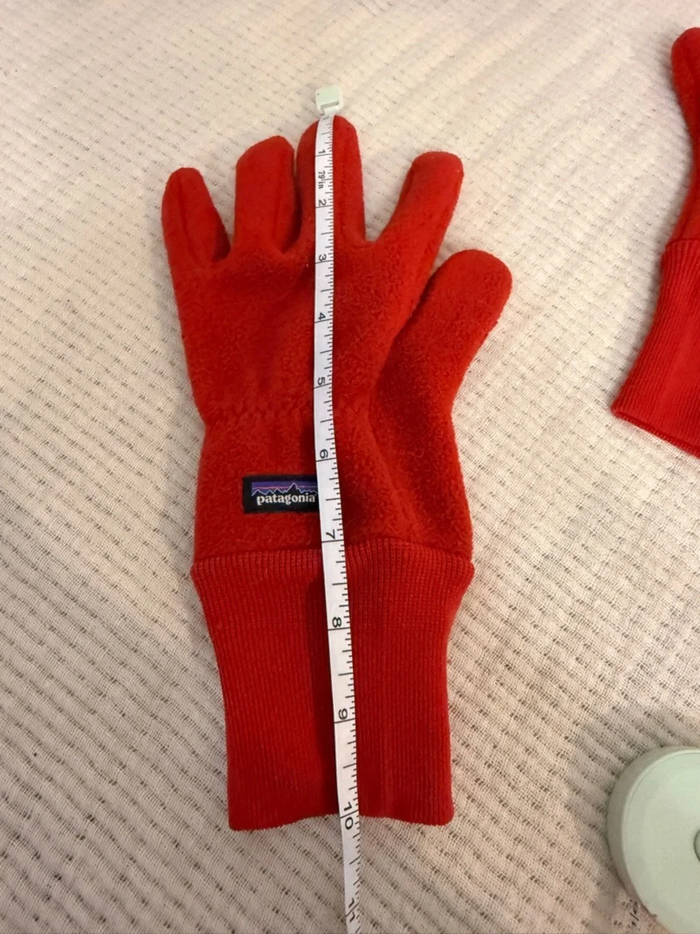Patagonia Kids Red Fleece Mittens with Stretch Cuff